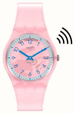 Swatch 粉红色的付出！中性粉色半透明表带 SVHP100-5300