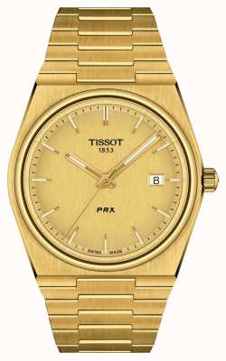 Tissot Prx 40 205 |金色表盘| pvd镀金精钢手链 T1374103302100
