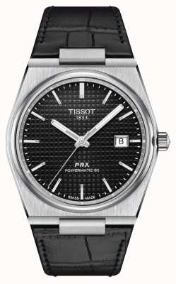 Tissot Prx 40mm 自动 |黑色表盘 |黑色皮表带 T1374071605100