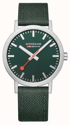 Mondaine 经典 40 毫米森林绿色织物表带腕表 A660.30360.60SBF