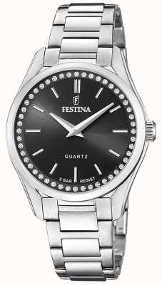 Festina 女士精钢腕表，搭配 cz 套装和精钢表链 F20583/4