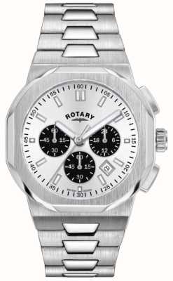 Rotary 运动摄政计时码表（41毫米）银色太阳纹表盘/不锈钢表链 GB05450/59