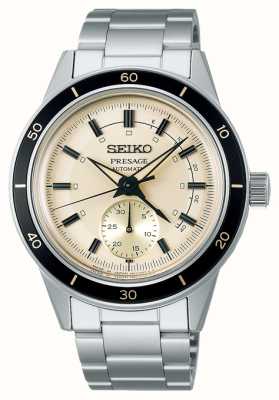 Seiko Presage 风格 60 年代象牙色表盘黑色表圈手表 SSA447J1