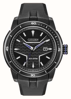 Citizen Marvel black panther eco-drive 黑色橡胶手表 AW1615-05W