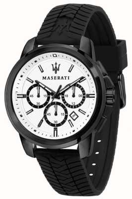 Maserati 男士继任者 |白色计时表盘|黑色硅胶表带 R8871621010