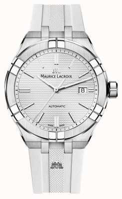 Maurice Lacroix Aikon 自动上链腕表 (42 毫米) 银色巴黎钉表盘 / 浅灰色橡胶 AI6008-SS000-130-2