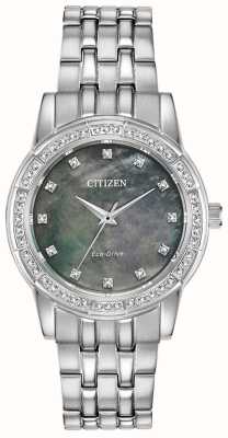 Citizen 女式生态驱动水晶不锈钢 EM0770-52Y