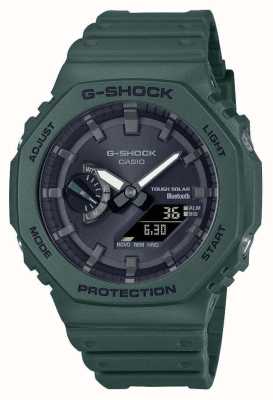 Casio 男士蓝牙 g-shock 绿色太阳能手表带树脂表带 GA-B2100-3AER