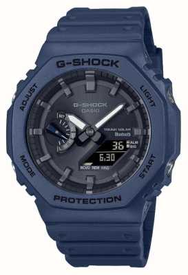 Casio 男士蓝牙 g-shock 蓝色太阳能手表带树脂表带 GA-B2100-2AER